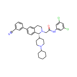 N#Cc1cccc(-c2ccc3c(c2)CCN(CC(=O)Nc2cc(Cl)cc(Cl)c2)[C@@H]3C2CCN(C3CCCCC3)CC2)c1 ZINC000003987164