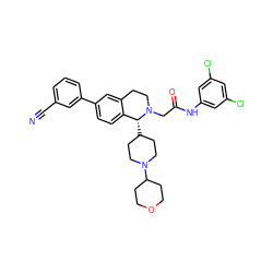 N#Cc1cccc(-c2ccc3c(c2)CCN(CC(=O)Nc2cc(Cl)cc(Cl)c2)[C@@H]3C2CCN(C3CCOCC3)CC2)c1 ZINC000003987147