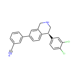 N#Cc1cccc(-c2ccc3c(c2)CNC[C@H]3c2ccc(Cl)c(Cl)c2)c1 ZINC000114513307