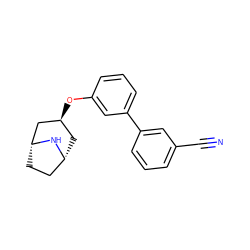 N#Cc1cccc(-c2cccc(O[C@H]3C[C@@H]4CC[C@H](C3)N4)c2)c1 ZINC000101387227