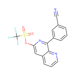 N#Cc1cccc(-c2nc(OS(=O)(=O)C(F)(F)F)cc3cccnc23)c1 ZINC000036268760