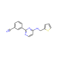 N#Cc1cccc(-c2nccc(NCc3cccs3)n2)c1 ZINC000004266686