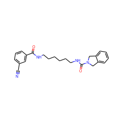 N#Cc1cccc(C(=O)NCCCCCCNC(=O)N2Cc3ccccc3C2)c1 ZINC000165804309