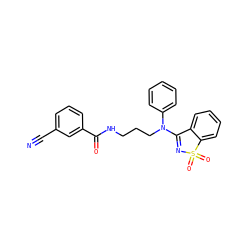 N#Cc1cccc(C(=O)NCCCN(C2=NS(=O)(=O)c3ccccc32)c2ccccc2)c1 ZINC000064559357