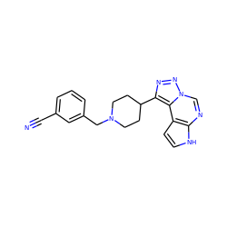 N#Cc1cccc(CN2CCC(c3nnn4cnc5[nH]ccc5c34)CC2)c1 ZINC001772579063