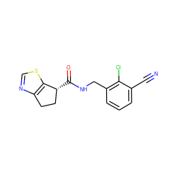 N#Cc1cccc(CNC(=O)[C@@H]2CCc3ncsc32)c1Cl ZINC000220856157