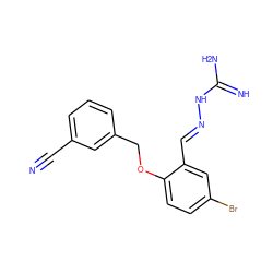 N#Cc1cccc(COc2ccc(Br)cc2/C=N/NC(=N)N)c1 ZINC000028888471