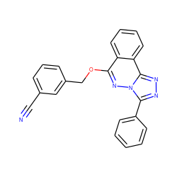 N#Cc1cccc(COc2nn3c(-c4ccccc4)nnc3c3ccccc23)c1 ZINC000013559981