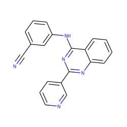 N#Cc1cccc(Nc2nc(-c3cccnc3)nc3ccccc23)c1 ZINC000008149632