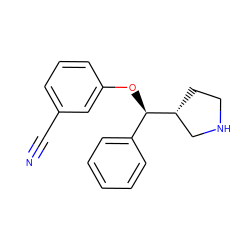 N#Cc1cccc(O[C@H](c2ccccc2)[C@@H]2CCNC2)c1 ZINC000095589976