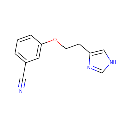 N#Cc1cccc(OCCc2c[nH]cn2)c1 ZINC000013758820