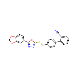 N#Cc1ccccc1-c1ccc(CSc2nnc(-c3ccc4c(c3)OCO4)o2)cc1 ZINC000022415373