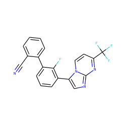 N#Cc1ccccc1-c1cccc(-c2cnc3nc(C(F)(F)F)ccn23)c1F ZINC000013678263