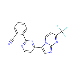 N#Cc1ccccc1-c1nccc(-c2cnc3nc(C(F)(F)F)ccn23)n1 ZINC000028569626