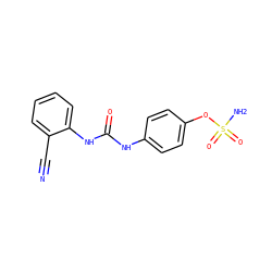 N#Cc1ccccc1NC(=O)Nc1ccc(OS(N)(=O)=O)cc1 ZINC000084653386
