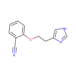 N#Cc1ccccc1OCCc1c[nH]cn1 ZINC000013758822