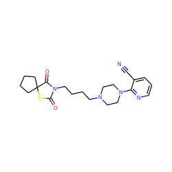 N#Cc1cccnc1N1CCN(CCCCN2C(=O)SC3(CCCC3)C2=O)CC1 ZINC000027704521