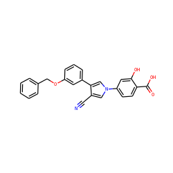N#Cc1cn(-c2ccc(C(=O)O)c(O)c2)cc1-c1cccc(OCc2ccccc2)c1 ZINC000200823328