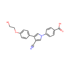 N#Cc1cn(-c2ccc(C(=O)O)cc2)cc1-c1ccc(OCCO)cc1 ZINC000200824476