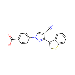 N#Cc1cn(-c2ccc(C(=O)O)cc2)nc1-c1csc2ccccc12 ZINC000200827881
