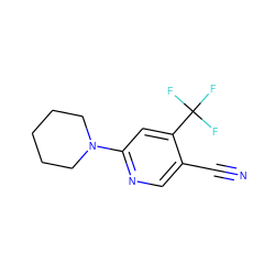 N#Cc1cnc(N2CCCCC2)cc1C(F)(F)F ZINC000028950635