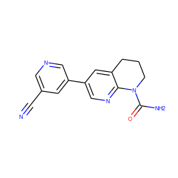N#Cc1cncc(-c2cnc3c(c2)CCCN3C(N)=O)c1 ZINC000221446723