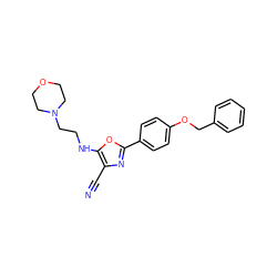 N#Cc1nc(-c2ccc(OCc3ccccc3)cc2)oc1NCCN1CCOCC1 ZINC000020394478