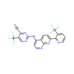 N#Cc1nc(Nc2ccnc3nc(-c4ncccc4C(F)(F)F)ccc23)ncc1C(F)(F)F ZINC000058541410