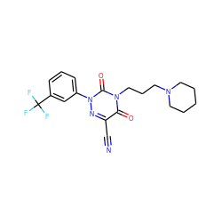 N#Cc1nn(-c2cccc(C(F)(F)F)c2)c(=O)n(CCCN2CCCCC2)c1=O ZINC000049046145