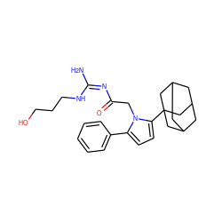 N/C(=N/C(=O)Cn1c(-c2ccccc2)ccc1C12CC3CC(CC(C3)C1)C2)NCCCO ZINC000014962116