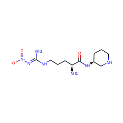 N/C(=N\[N+](=O)[O-])NCCC[C@H](N)C(=O)N[C@H]1CCCNC1 ZINC000028645936