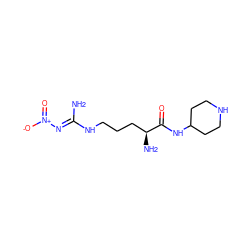 N/C(=N\[N+](=O)[O-])NCCC[C@H](N)C(=O)NC1CCNCC1 ZINC000028645939