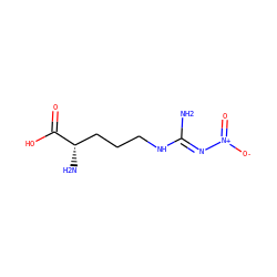 N/C(=N\[N+](=O)[O-])NCCC[C@H](N)C(=O)O ZINC000019796052