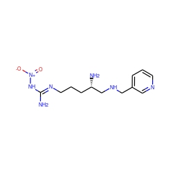 N/C(=N\CCC[C@H](N)CNCc1cccnc1)N[N+](=O)[O-] ZINC000013518000