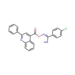 N/C(=N\OC(=O)c1cc(-c2ccccc2)nc2ccccc12)c1ccc(Cl)cc1 ZINC000004723511