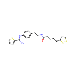 N/C(=N\c1ccc(CCNC(=O)CCCC[C@H]2CCSS2)cc1)c1cccs1 ZINC000013441936