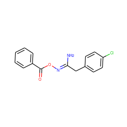 N/C(Cc1ccc(Cl)cc1)=N\OC(=O)c1ccccc1 ZINC000004834227