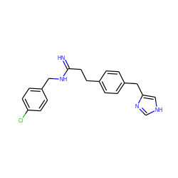 N=C(CCc1ccc(Cc2c[nH]cn2)cc1)NCc1ccc(Cl)cc1 ZINC000026383102