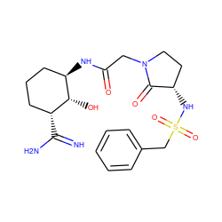 N=C(N)[C@@H]1CCC[C@@H](NC(=O)CN2CC[C@H](NS(=O)(=O)Cc3ccccc3)C2=O)[C@@H]1O ZINC000027521351