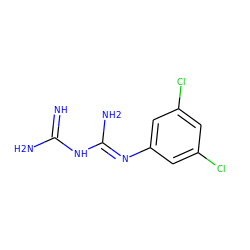 N=C(N)N/C(N)=N/c1cc(Cl)cc(Cl)c1 ZINC000004370978