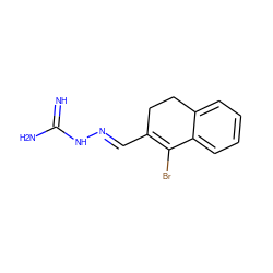 N=C(N)N/N=C/C1=C(Br)c2ccccc2CC1 ZINC000040849248