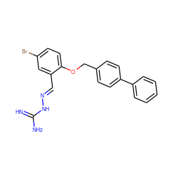 N=C(N)N/N=C/c1cc(Br)ccc1OCc1ccc(-c2ccccc2)cc1 ZINC000028888670