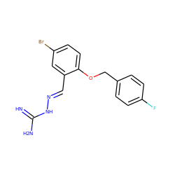 N=C(N)N/N=C/c1cc(Br)ccc1OCc1ccc(F)cc1 ZINC000028888441