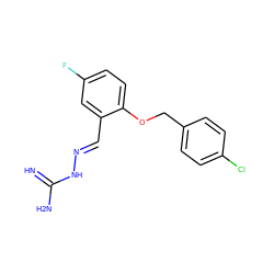 N=C(N)N/N=C/c1cc(F)ccc1OCc1ccc(Cl)cc1 ZINC000028888709