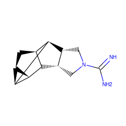 N=C(N)N1C[C@@H]2[C@H](C1)[C@@H]1[C@H]3[C@@H]4C[C@H]1[C@@H]2[C@H]43 ZINC000299861457