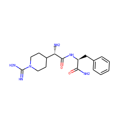 N=C(N)N1CCC([C@H](N)C(=O)N[C@@H](Cc2ccccc2)C(N)=O)CC1 ZINC000299839840