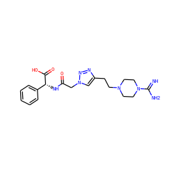 N=C(N)N1CCN(CCc2cn(CC(=O)N[C@@H](C(=O)O)c3ccccc3)nn2)CC1 ZINC000064549159