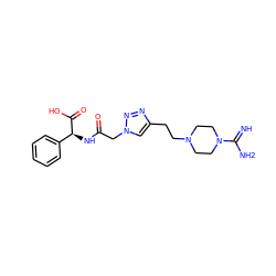 N=C(N)N1CCN(CCc2cn(CC(=O)N[C@H](C(=O)O)c3ccccc3)nn2)CC1 ZINC000064540811