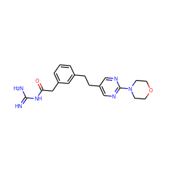 N=C(N)NC(=O)Cc1cccc(CCc2cnc(N3CCOCC3)nc2)c1 ZINC001772586696