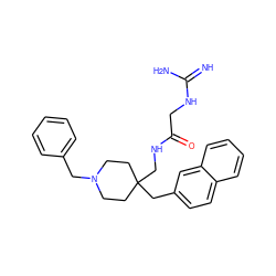 N=C(N)NCC(=O)NCC1(Cc2ccc3ccccc3c2)CCN(Cc2ccccc2)CC1 ZINC000299821815